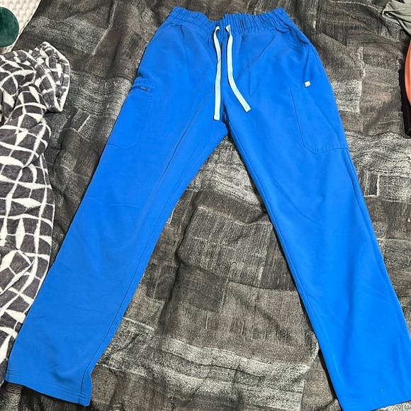 Figs Pants - Medium Royal Blue Figs High Waisted Scrub Pants